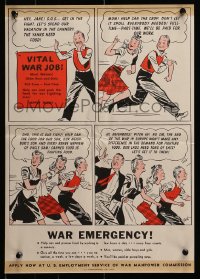 2z0194 WAR EMERGENCY 13x18 WWII war poster 1944 family on their way to a cannery by Betts!
