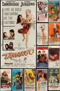 3a0478 LOT OF 13 FOLDED 1950S THREE-SHEETS 1950s great images from a variety of movies!