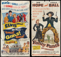 3a0481 LOT OF 5 FOLDED THREE-SHEETS 1950s-1960s great images from a variety of different movies!