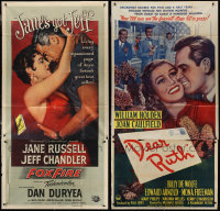 3a0480 LOT OF 8 FOLDED 1940s-1950s THREE-SHEETS 1940s-1950s great images from a variety of different movies!