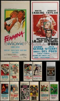 3a0569 LOT OF 17 FORMERLY FOLDED ITALIAN LOCANDINAS 1960s a variety of cool movie images!