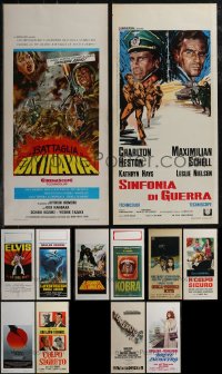 3a0570 LOT OF 16 FORMERLY FOLDED ITALIAN LOCANDINAS 1960s-1980s a variety of cool movie images!