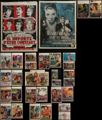 3a0665 LOT OF 37 FORMERLY FOLDED 1950S-70S BELGIAN POSTERS 1950s-1970s cool movie images!