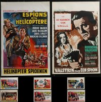 3a0682 LOT OF 8 UNFOLDED 1960S BELGIAN POSTERS 1960s a variety of cool movie images!