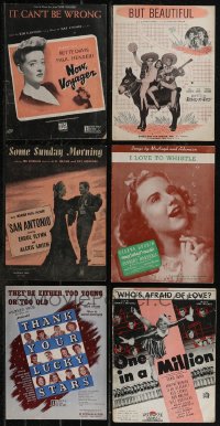 3a0427 LOT OF 6 1940S SHEET MUSIC 1940s great songs from a variety of different movies!