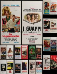 3a0564 LOT OF 22 FORMERLY FOLDED ITALIAN LOCANDINAS 1950s-1970s great images from several movies!