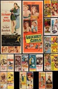 3a0549 LOT OF 22 FORMERLY FOLDED INSERTS 1950s-1970s a variety of cool movie images!
