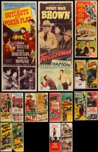 3a0556 LOT OF 17 FORMERLY FOLDED COWBOY WESTERN INSERTS 1940s-1970s great images from several movies!