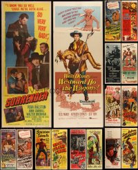 3a0557 LOT OF 16 FORMERLY FOLDED COWBOY WESTERN INSERTS 1940s-1950s great images from several movies!