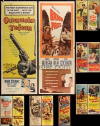 3a0555 LOT OF 15 FORMERLY FOLDED COWBOY WESTERN INSERTS 1940s-1950s great images from several movies!