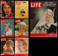 3a0157 LOT OF 7 LIFE MAGAZINES 1950s-1960s Sophia Loren, Doris Day, Yvette Mimieux & more!