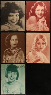 3a0416 LOT OF 5 11X14 MOVIE STAR PORTRAITS WITH FACSIMILE AUTOGRAPHS STILLS 1920s-1930s Clara Bow!