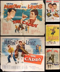 3a0445 LOT OF 5 FOLDED JERRY LEWIS POSTERS 1950s-1960s great images, most with Dean Martin!