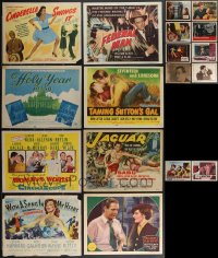 3a0356 LOT OF 18 LOBBY CARDS 1920s-1960s great images from a variety of different movies!