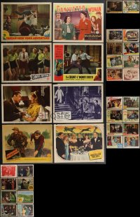 3a0327 LOT OF 34 1940S LOBBY CARDS 1940s great scenes from a variety of different movies!