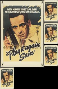 3a0731 LOT OF 9 UNFOLDED MAXELL PLAY IT AGAIN SAM ADVERTISING POSTERS 1983 art of Humphrey Bogart!