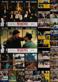 3a0617 LOT OF 55 UNFOLDED & FORMERLY FOLDED ITALIAN 19X27 PHOTOBUSTAS 1970s-1990s cool movie scenes!