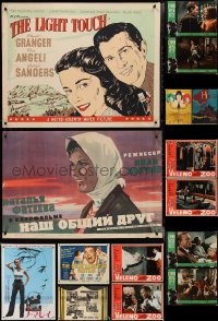 3a0702 LOT OF 27 MOSTLY FORMERLY FOLDED NON-US POSTERS 1950s-1970s a variety of cool movie images!