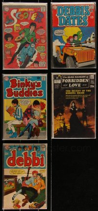 3a0403 LOT OF 5 DC ROMANCE COMIC BOOKS 1960s-1970s Dark Mansion of Forbidden Love, Debbi, & more!