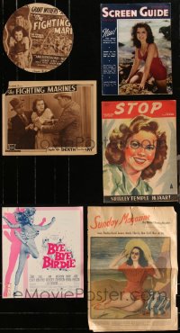3a0125 LOT OF 6 MISCELLANEOUS ITEMS 1930s-1960s including lots of great movie images!