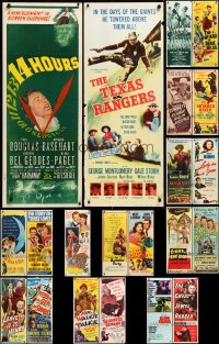 3a0550 LOT OF 21 FORMERLY FOLDED INSERTS 1940s-1950s a variety of cool movie images!