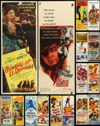 3a0551 LOT OF 20 FORMERLY FOLDED COWBOY WESTERN INSERTS 1950s-1970s a variety of cool movie images!
