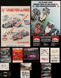 3a0698 LOT OF 18 UNFOLDED CAR RACING POSTERS 1970s-1990s cool images of F1 & Le Mans cars!
