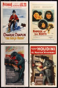 3a0107 LOT OF 12 UNFOLDED 11X17 REPRO PHOTOS OF CLASSIC SILENT MOVIE POSTERS 1980s-2000s Houdini!