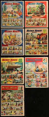 3a0158 LOT OF 7 ENGLISH MICKEY MOUSE WEEKLY MAGAZINES 1940s-1950s Disney, Donald Duck, Goofy & more!