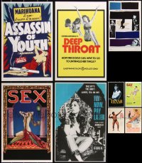 3a0112 LOT OF 9 UNFOLDED 11X17 REPRO PHOTOS OF SEX & DRUGS MOVIE POSTERS 2000s Deep Throat & more!