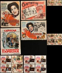 3a0128 LOT OF 18 MEXICAN WINDOW CARDS & LOBBY CARDS 1960s-1970s a variety of movie images!