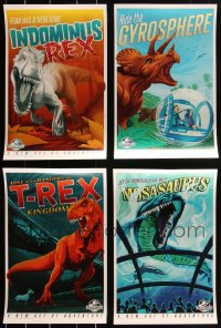 3a0121 LOT OF 4 UNFOLDED JURASSIC WORLD 11x17 MINI POSTERS 2015 incredible dinosaur art!