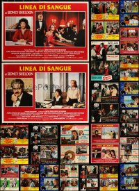 3a0618 LOT OF 54 MOSTLY FORMERLY FOLDED ITALIAN 19X27 PHOTOBUSTAS 1960s-1970s cool movie scenes!