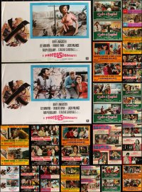 3a0610 LOT OF 69 FORMERLY FOLDED ITALIAN 19X27 PHOTOBUSTAS 1960s-1970s scenes from several movies!