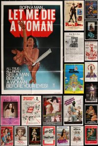 3a0254 LOT OF 28 FOLDED SEXPLOITATION ONE-SHEETS 1970s-1980s sexy images with partial nudity!