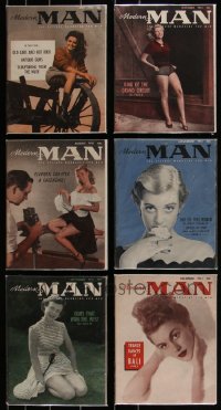 3a0166 LOT OF 6 1951 MODERN MAN MAGAZINES 1951 filled with great sexy images & articles!