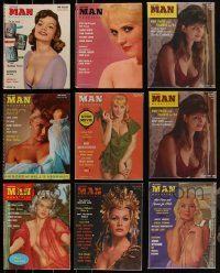 3a0153 LOT OF 9 1957-66 MODERN MAN QUARTERLY MAGAZINES 1957-1966 filled with sexy images & articles!