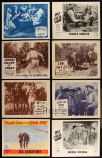 3a0386 LOT OF 8 1950S SERIAL LOBBY CARDS 1950s great scenes from several different movies!