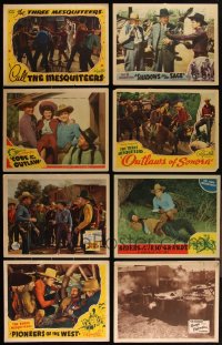 3a0371 LOT OF 12 1940S THREE MESQUITEERS LOBBY CARDS 1940s great cowboy western images!