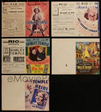 3a0424 LOT OF 5 FORMERLY FOLDED 1940S SHIRLEY TEMPLE HERALDS 1940s great images from her movies!