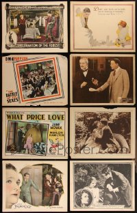 3a0383 LOT OF 8 SILENT SCENE LOBBY CARDS 1910s-1920s great scenes from several different movies!