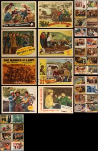 3a0305 LOT OF 58 MOSTLY 1940S COWBOY WESTERN LOBBY CARDS 1940s great scenes from several movies!