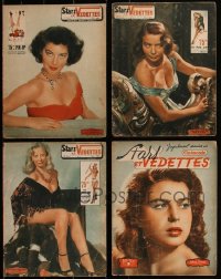 3a0168 LOT OF 4 STARS ET VEDETTES FRENCH MOVIE MAGAZINES 1950s Ava Gardner, Silvana Mangano & more!