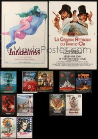 3a0660 LOT OF 19 FORMERLY FOLDED FRENCH 15X21 POSTERS 1970s-1980s a variety of cool movie images!