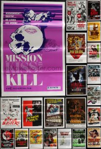 3a0025 LOT OF 52 TRI-FOLDED KUNG FU ONE-SHEETS 1970s-1980s great images from martial arts movies!