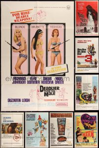 3a0275 LOT OF 9 FOLDED ONE-SHEETS 1960s-1970s great images for a variety of different movies!