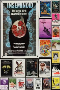 3a0027 LOT OF 38 TRI-FOLDED ONE-SHEETS 1970s-1980s great images from a variety of different movies!
