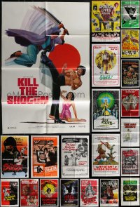 3a0261 LOT OF 23 FOLDED KUNG FU ONE-SHEETS 1970s-1980s great images from martial arts movies!