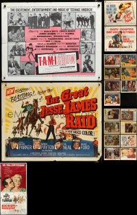3a0490 LOT OF 4 HALF-SHEETS 15 LOBBY CARDS & 1 THREE-SHEET 1950s-1960s from a variety of movies!