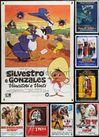 3a0067 LOT OF 9 FOLDED ITALIAN ONE-PANELS 1960s-1980s great images from a variety of movies!